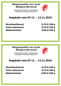 Angebote vom 07.11. - 12.11.2016