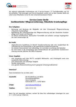 Sachbearbeiter (m/w) Pflegeversicherung