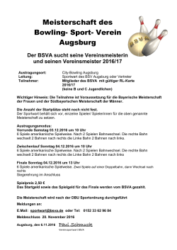 Meisterschaft des Bowling- Sport- Verein Augsburg