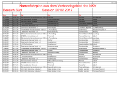 Narrenfahrplan aus dem Verbandsgebiet des NKV Bereich Süd