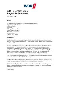 WDR 2 Einfach Gote Ragù à la Genovese