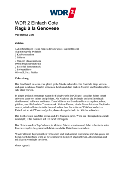 WDR 2 Einfach Gote Rag&ugrave; &agrave; la Genovese