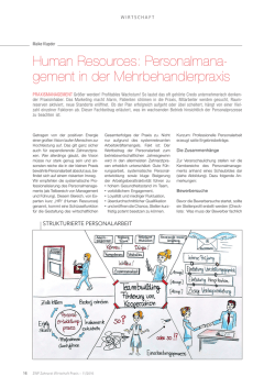 Human Resources: Personalmana - gement in der