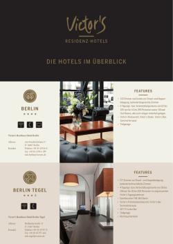 Hotel&uuml;bersicht der Victor`s Residenz