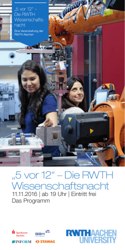 5 vor 12 - 2016 - RWTH Aachen University