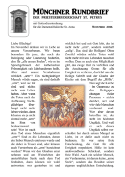 Münchner Rundbrief - Priesterbruderschaft St. Petrus