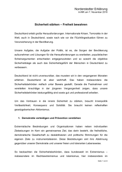 Norderstedter Erklärung (7. November 2016 - Schleswig
