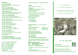 Thorakale Endoskopie 26. - 28. Januar 2017
