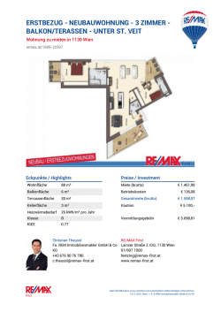 ERSTBEZUG - NEUBAUWOHNUNG - 3 ZIMMER