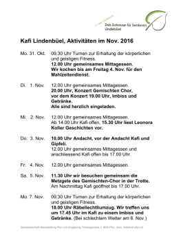 Monatsprogramm (11 / 2016) - Altersiedlung Lindebuel-Pfyn