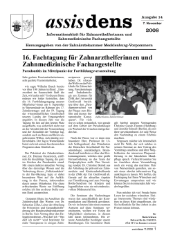 assisdens Ausgabe 2008 - bei der Zahnärztekammer Mecklenburg