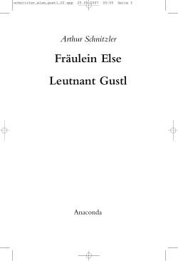 Fräulein Else Leutnant Gustl