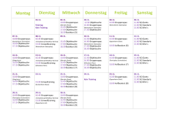 Trainingsplan November 2016