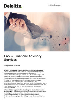 FAS = Financial Advisory Services
