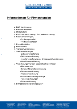 Informationen f&uuml;r Firmenkunden - Versicherungsmakler Scheithauer