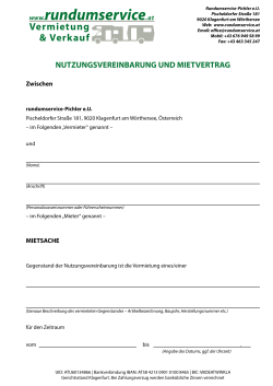 Mietvertrag - Rundumservice Pichler eU