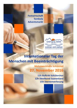 Internationaler Tag der Menschen mit Beeintr&auml;chtigung