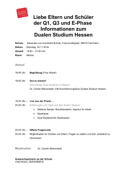 Informationsvortrag zum Dualen Studium in Hessen - Alexander