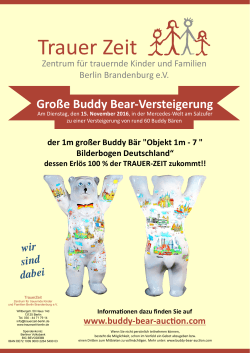 Grosse Buddy-Bär Auktion am 15. November