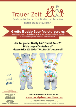 Grosse Buddy-B&auml;r Auktion am 15. November
