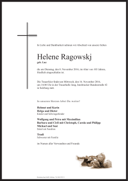 Helene Ragowskj - Bestattung Jung, Salzburg
