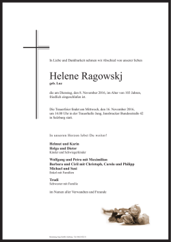 Helene Ragowskj - Bestattung Jung, Salzburg