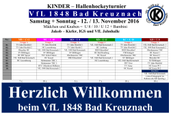 Teilnehmerliste KINDER - Hallenturnier 2016