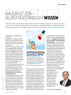 HAUSARZT 2016 &ndash; SELBSTVERST&Auml;NDLICH WISSEN!