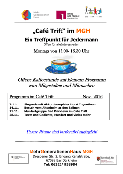 „Café Trift“ im MGH