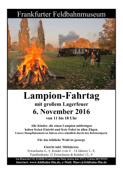 Lampion-Fahrtag - Frankfurter Feldbahnmuseum eV