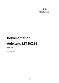 Dokumentation Anleitung LST BC216
