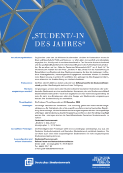 student/-in des jahres - Deutscher Hochschulverband