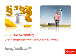 EEG - Direktvermarktung &bdquo;Von den gesetzlichen Regelungen zur
