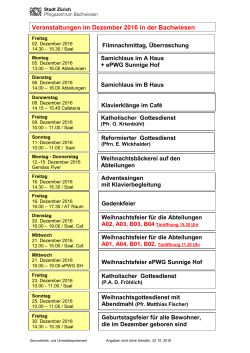 Veranstaltungen im Dezember 2016 in der