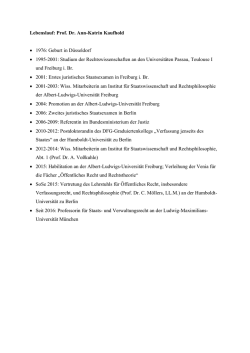 Kurzlebenslauf und Liste der f&uuml;nf wichtigsten Publikationen