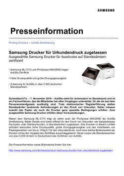 Samsung Drucker für Urkundendruck zugelassen
