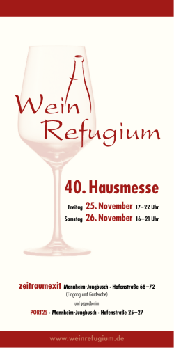 40. Hausmesse | 25. und 26. November 2016 | Wein