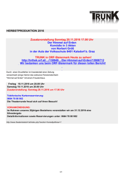HERBSTPRODUKTION 2016 - Theaterrunde Kalsdorf