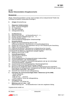 IV 301 Muster Dokumentation (Vergabevermerk)