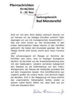 Pfarrnachrichten Bad Münstereifel