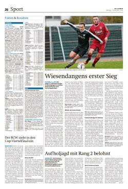 Berichterstattung Landbote - 1. Mannschaft FC Wiesendangen