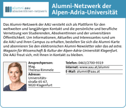 Alumni-Netzwerk der Alpen-Adria-Universität