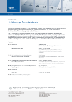 11. Würzburger Forum Arbeitsrecht