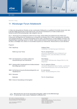 11. Würzburger Forum Arbeitsrecht
