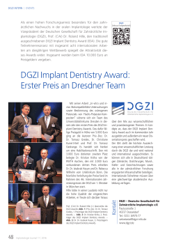 DGZI Implant Dentistry Award: Erster Preis an