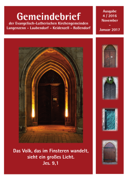 Gemeindebrief - Lutherische Kirche Langenzenn
