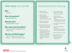 Hilfe holen: Die f&uuml;nf Ws Notfallma&szlig;nahmen Blutung