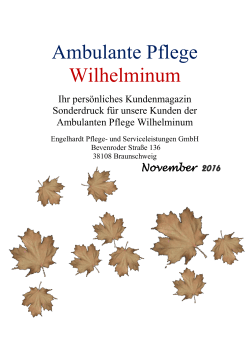 Hauszheitung Oktober 2016 - Ambulante Pflege Wilhelminum