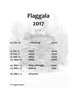 Flaggala 2017 03. Dez. 16 1. Holzertag 09:00 11. Feb. 17 Holza 09