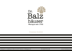 Preisliste 04/2016 - Wein- und Sektgut Dr. H. Balzhäuser